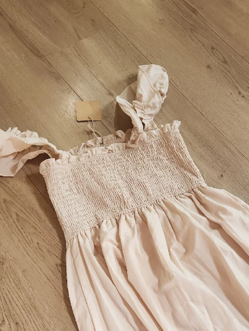Cream Eyelet Dress with Ruffled Straps NWT Blu Pepper Boutique Dress - Picture 7 of 7